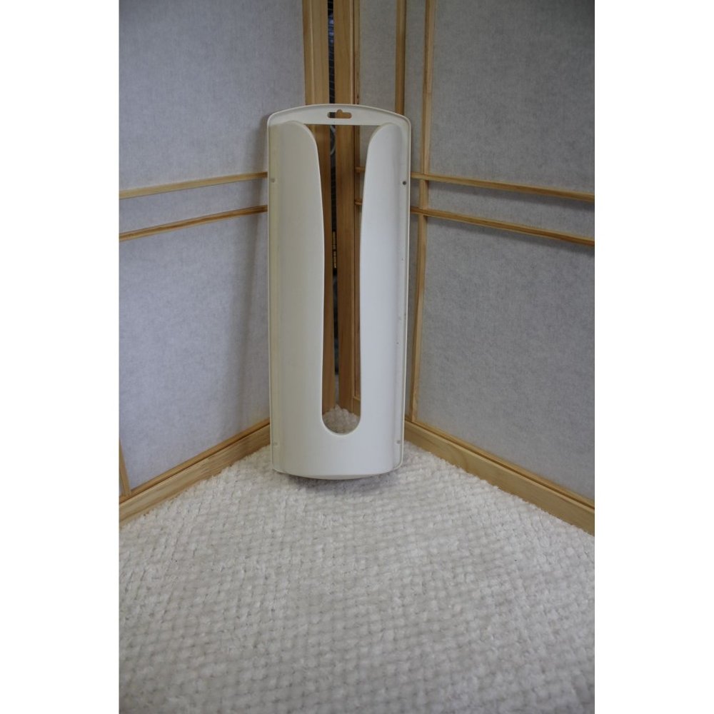 Kitchen bag holder/ 18 in x8 1/2 in /White plastic holder for wall